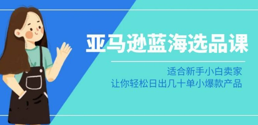 亚马逊-蓝海选品课：适合新手小白卖家，让你轻松日出几十单小爆款产品|艾一资源