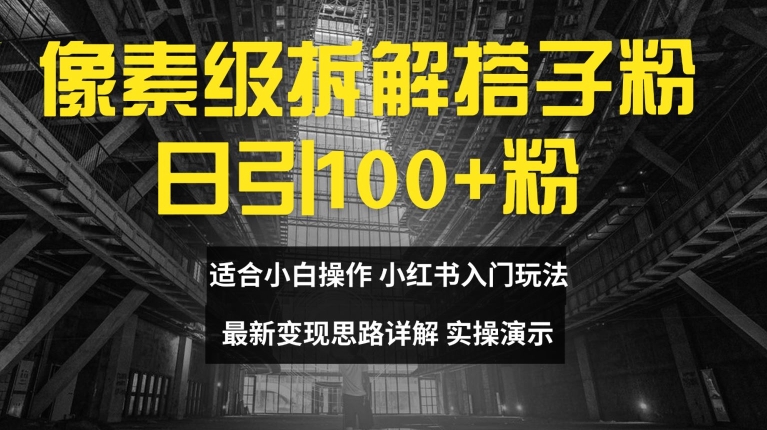 像素级拆解搭子粉，日引100+，小白看完可上手，最新变现思路详解【揭秘】|艾一资源