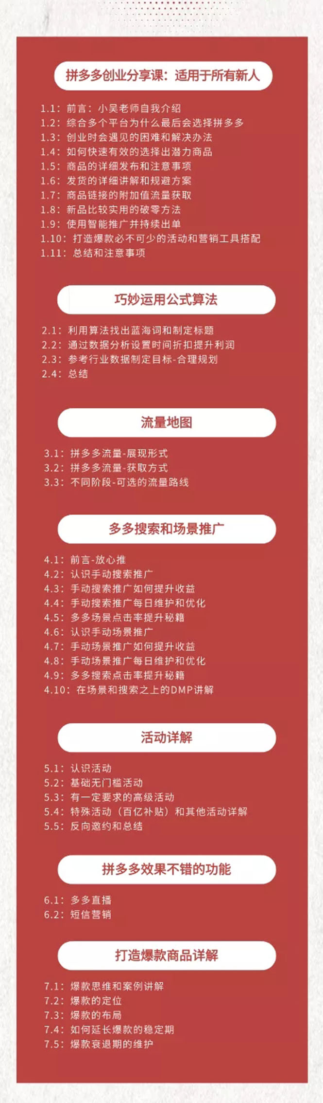 （1686期）拼多多新人打造爆款创业课：快速引流持续出单，适用于所有新人