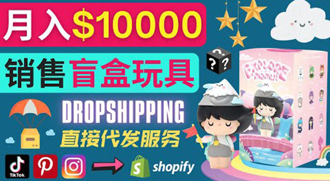 （3544期）Dropshipping+ Shopify推广玩具盲盒赚钱：每单利润率30%, 月赚1万美元以上|艾一资源