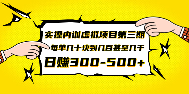 （1389期）实操内训虚拟项目第三期，每单几十块到几百甚至几千，日赚300-500+(无水印)|艾一资源