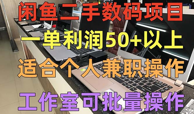 （5275期）闲鱼二手数码项目，个人副业低保收入一单50+以上，工作室批量放大操作|艾一资源