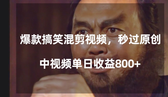 爆款搞笑混剪视频，百分百过原创，单日中视频播放收益800+【揭秘】|艾一资源