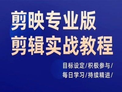 剪映专业版剪辑实战教程，目标设定/积极参与/每日学习/持续精进|艾一资源