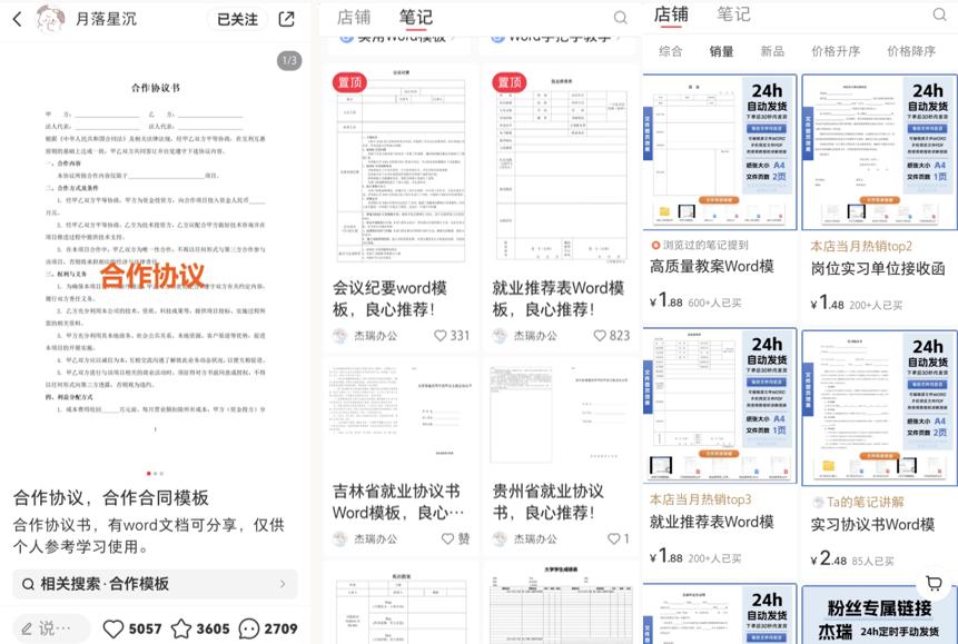 小红书合同模板私域变现副业，单份6.98、溢价100+，一条龙实操玩法分享给你|艾一资源