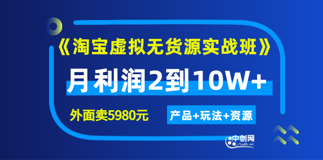 （2923期）程哥《淘宝虚拟无货源实战班》线上第四期：月利润2到10W+（产品+玩法+资源)|艾一资源