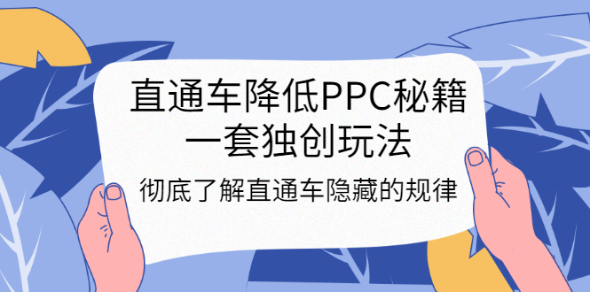 （3013期）直通车降低PPC秘籍，一套独创玩法：彻底了解直通车隐藏的规律|艾一资源