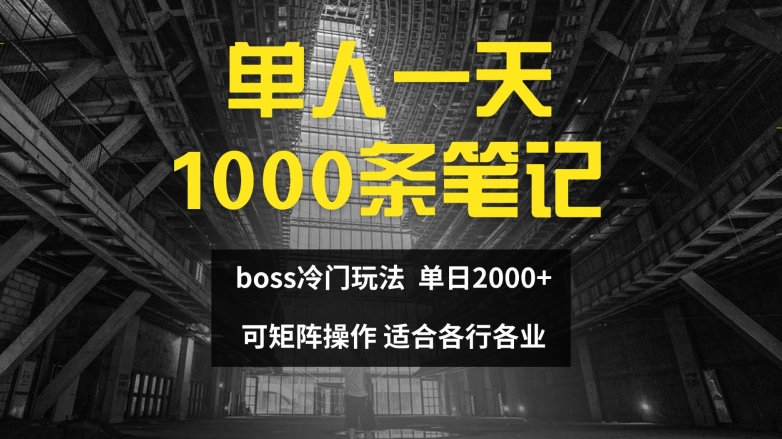 单人一天1000条笔记，日入2000+，BOSS直聘的正确玩法【揭秘】|艾一资源