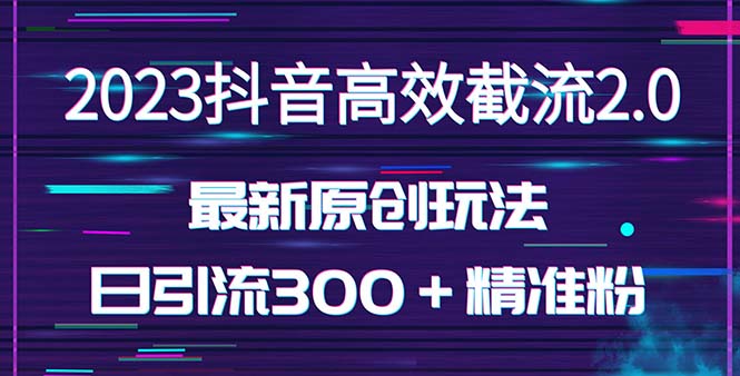 （5293期）日引300＋创业粉，独家抖音高效截流2.0玩法（价值1280）|艾一资源