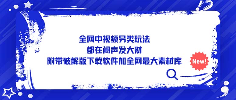 （5242期）全网中视频另类玩法，都在闷声发大财，附带破解版下载软件加全网最大素材库|艾一资源