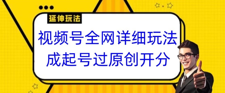 视频号全网最详细玩法，起号过原创开分成，单号日入300+【揭秘】|艾一资源