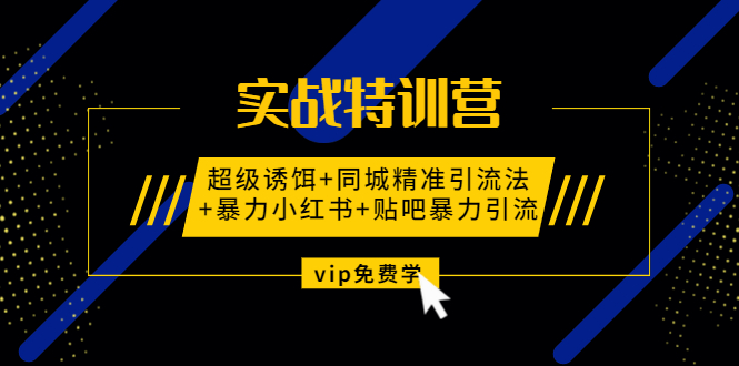 （1314期）实战特训营:超级诱饵+同城精准引流法+暴力小红书+贴吧暴力引流（视频课程）|艾一资源