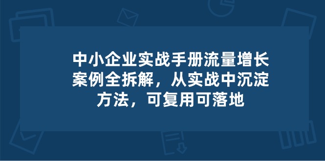 （10889期）中小 企业 实操手册-流量增长案例拆解，从实操中沉淀方法，可复用可落地|艾一资源