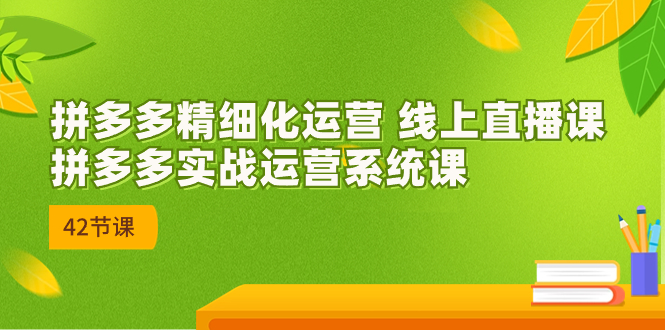 （7151期）2023年8月新课-拼多多精细化运营 线上直播课：拼多多实战运营系统课-42节|艾一资源