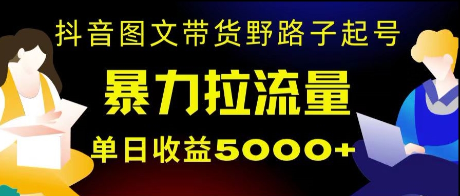 抖音图文带货暴力起号，单日收益5000+，野路子玩法，简单易上手，一部手机即可【揭秘】|艾一资源