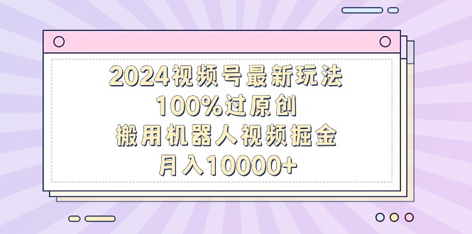 （9151期）2024视频号最新玩法，100%过原创，搬用机器人视频掘金，月入10000+|艾一资源