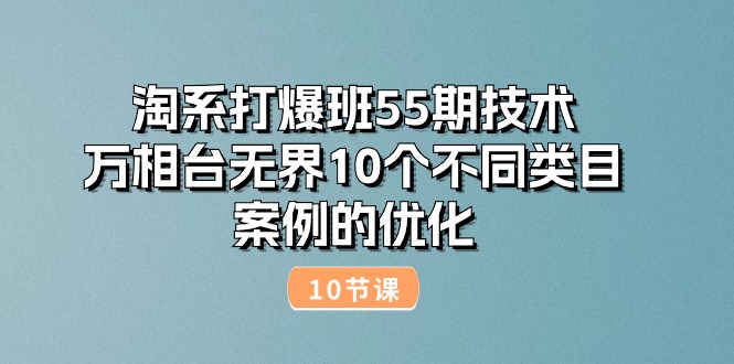 （10996期）淘系打爆班55期技术：万相台无界10个不同类目案例的优化（10节）|艾一资源