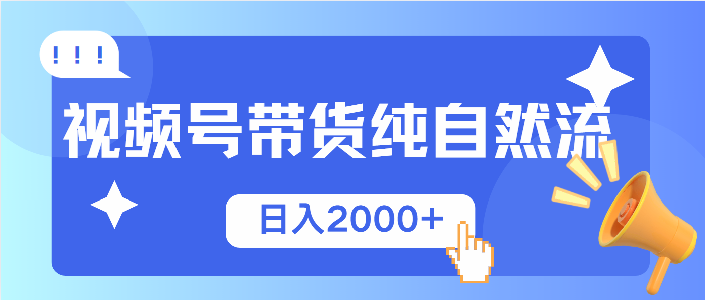 （13998期）视频号带货，纯自然流，起号简单，爆率高轻松日入2000+|艾一资源