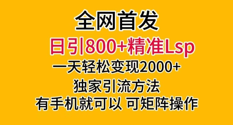 全网首发！日引800+精准老色批，一天变现2000+，独家引流方法，可矩阵操作【揭秘】|艾一资源