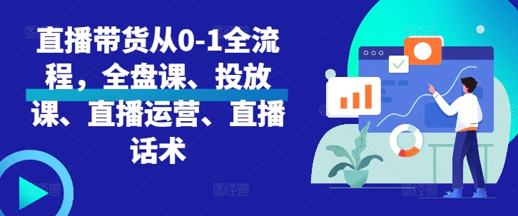 直播带货从0-1全流程，全盘课、投放课、直播运营、直播话术|艾一资源