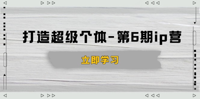 （14015期）打造 超级个体-第6期ip营：商业认知,产品设计,成交演练,解决知识变现难题|艾一资源