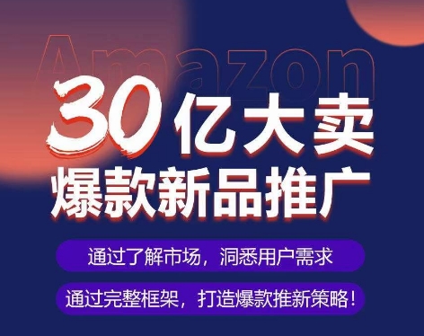 亚马逊·30亿大卖爆款新品推广，可复制、全程案例实操的爆款推新SOP|艾一资源