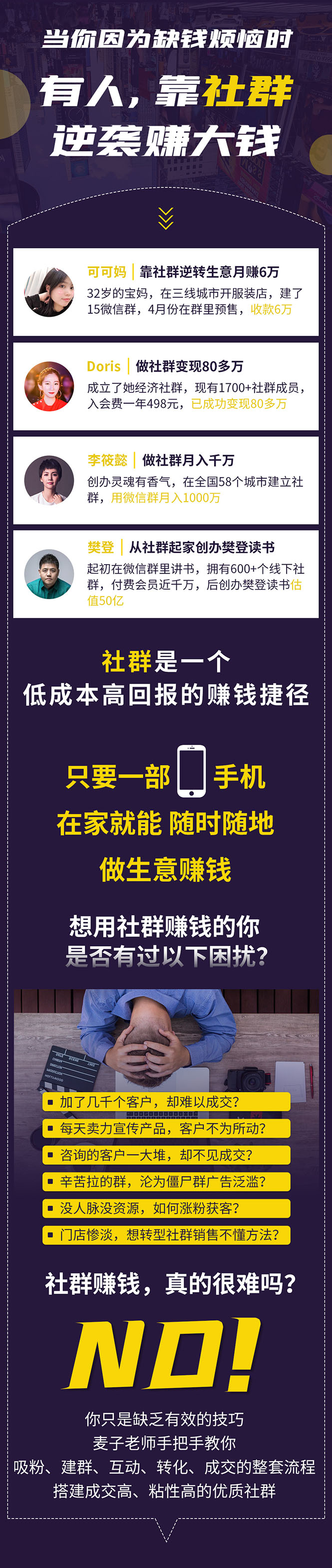 （1420期）零基础社群赚钱课：从0到1实操引流变现，帮助18W学员实现月入几万到上百万