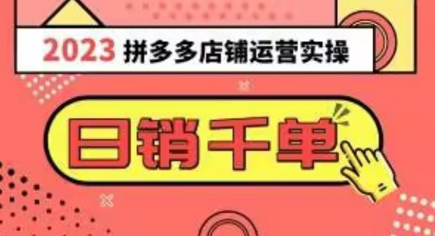 2023拼多多运营实操，每天30分钟日销1000＋，爆款选品技巧大全（10节课）|艾一资源