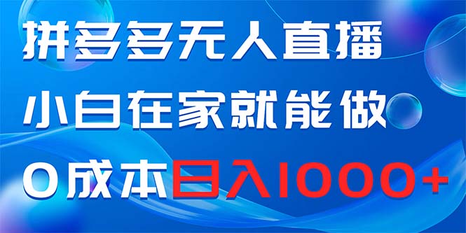 （8450期）拼多多无人直播，小白在家就能做，0成本日入1000+|艾一资源