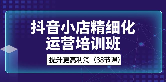 （8391期）抖音小店-精细化运营培训班，提升更高利润（38节课）|艾一资源