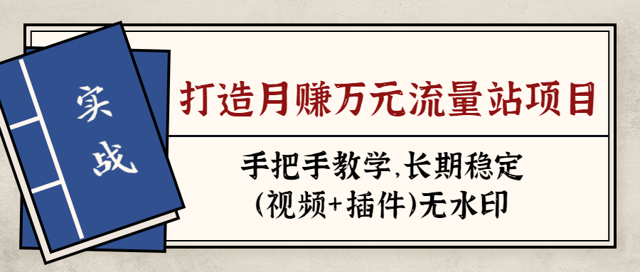 （1302期）实战打造月赚万元流量站项目：手把手教学，长期稳定（视频+插件）无水印