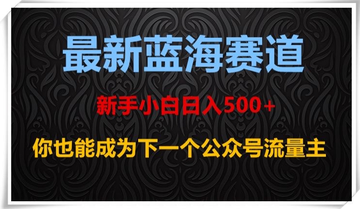 最新蓝海赛道，新手小白日入500+，你也能成为下一个公众号流量主【揭秘】|艾一资源