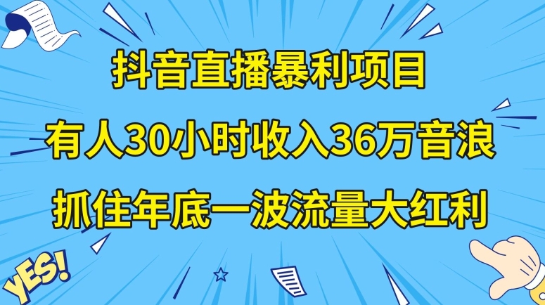 抖音直播暴利项目，有人30小时收入36万音浪，公司宣传片年会视频制作，抓住年底一波流量大红利【揭秘】|艾一资源